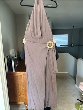 Zara NWT Brown Wrap Jumpsuit with Buckle Size Small